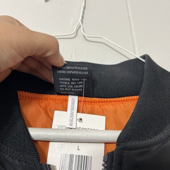 New ORIGINAL DELUXE Men's Bomber Black Jacket Size M - Picture 7 of 7